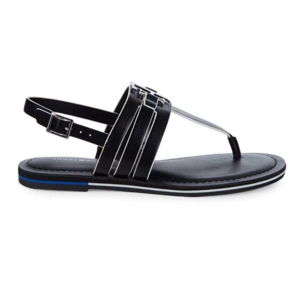 Tommy Hilfiger Sherlie Monogram Toe-Thong Sandals Size 7